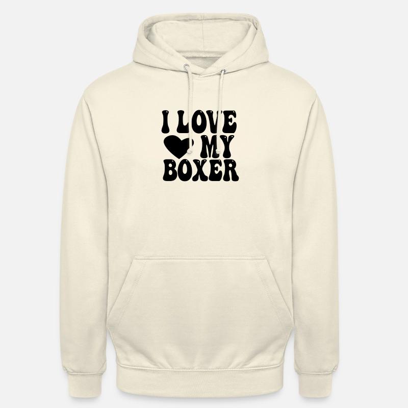 J’adore mon Boxer - Sweat-shirt à capuche unisexe - vanille