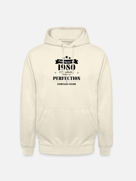 fabriqué en 1980 - Sweat-shirt à capuche unisexe - vanille
