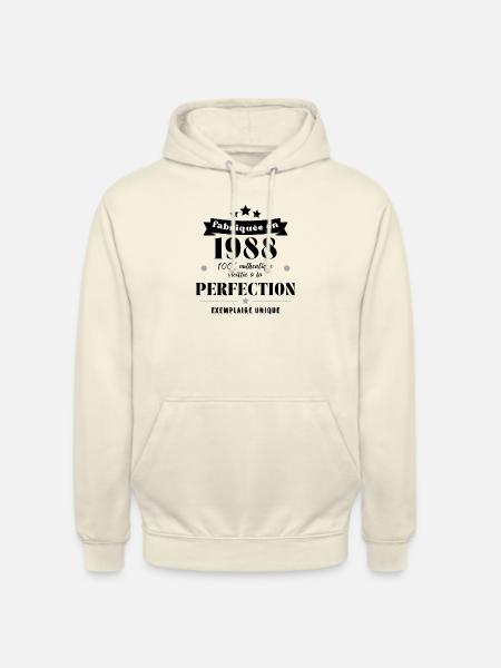 fabriquée en 1988 - Sweat-shirt à capuche unisexe - vanille