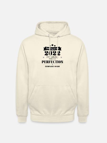 fabriqué en 2022 - Sweat-shirt à capuche unisexe - vanille