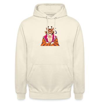 Arche den wütenden Tiger - Unisex Hoodie - Vanille-Milchshake - Vorne - Alina (178cm) & Michal (187cm)
