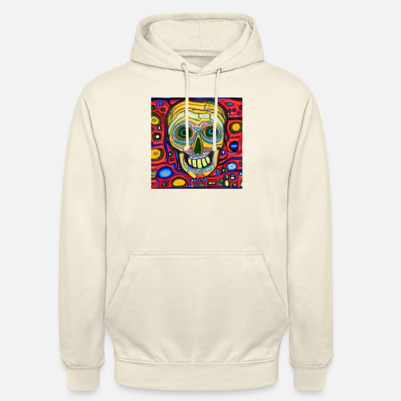 Farbiger Hintergrund mit Schädel - Unisex Hoodie - Vanille-Milchshake