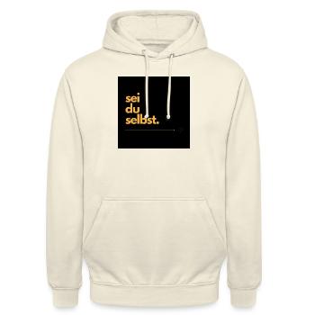 sei du selbst - Unisex Hoodie - Vanille-Milchshake - Vorne - Alina (178cm) & Michal (187cm)