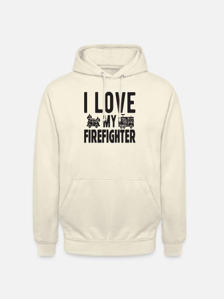 J’aime mon pompier - Sweat-shirt à capuche unisexe - vanille