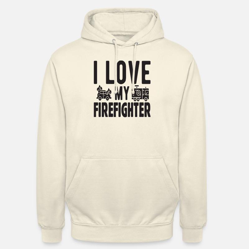 J’aime mon pompier - Sweat-shirt à capuche unisexe - vanille