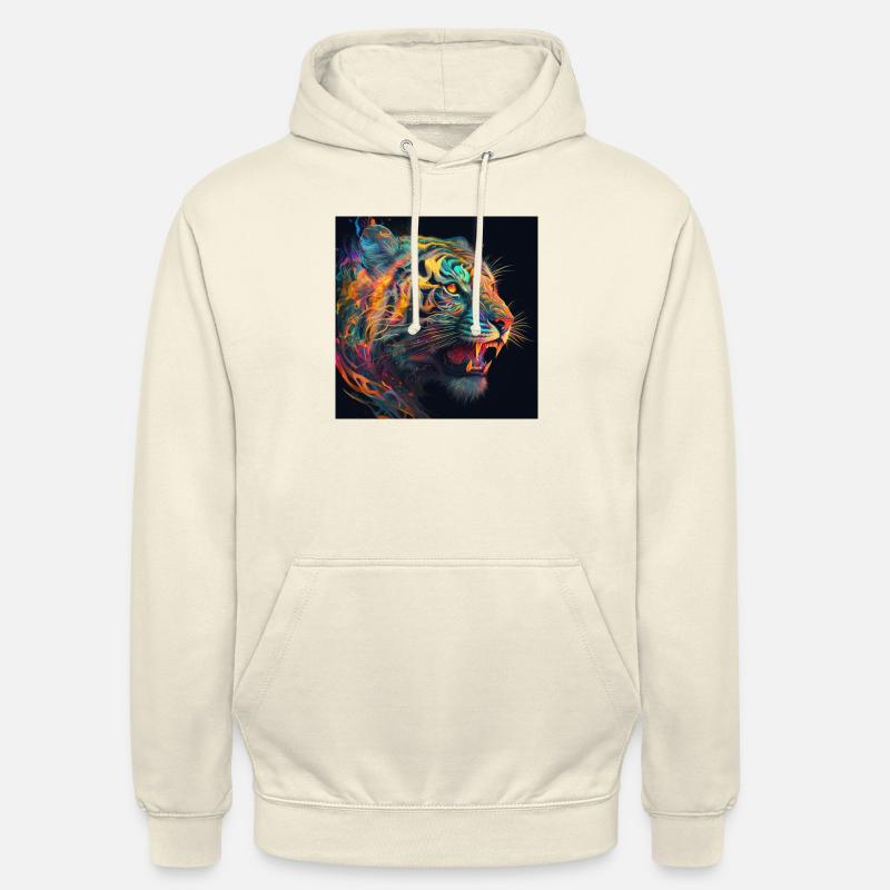 Farbiger Tiger, einzigartiges Design - Unisex Hoodie - Vanille-Milchshake