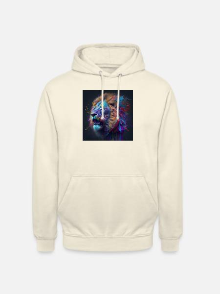 Farbiger Löwe, einzigartiges Design - Unisex Hoodie - Vanille-Milchshake