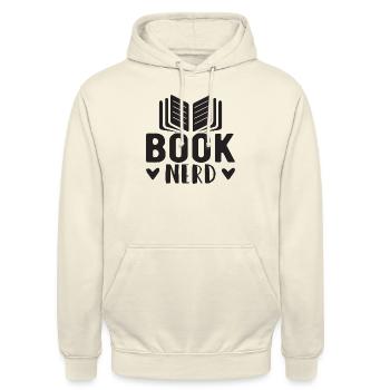 Book Nerd - Unisex Hoodie - Vanille-Milchshake - Vorne - Alina (178cm) & Michal (187cm)