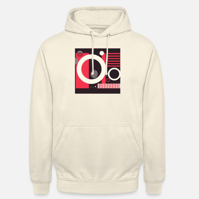 Formes abstraites Rouge Blanc - Sweat-shirt à capuche unisexe - vanille