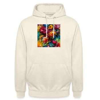 Blumen Mosaic - Unisex Hoodie - Vanille-Milchshake - Vorne - Alina (178cm) & Michal (187cm)