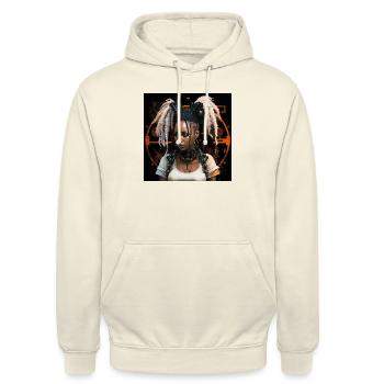 LAPIN BLANC OEUFS DE PAQUES femmes NOIRES - Sweat-shirt à capuche unisexe - vanille - Devant - Alina (178cm) & Michal (187cm)