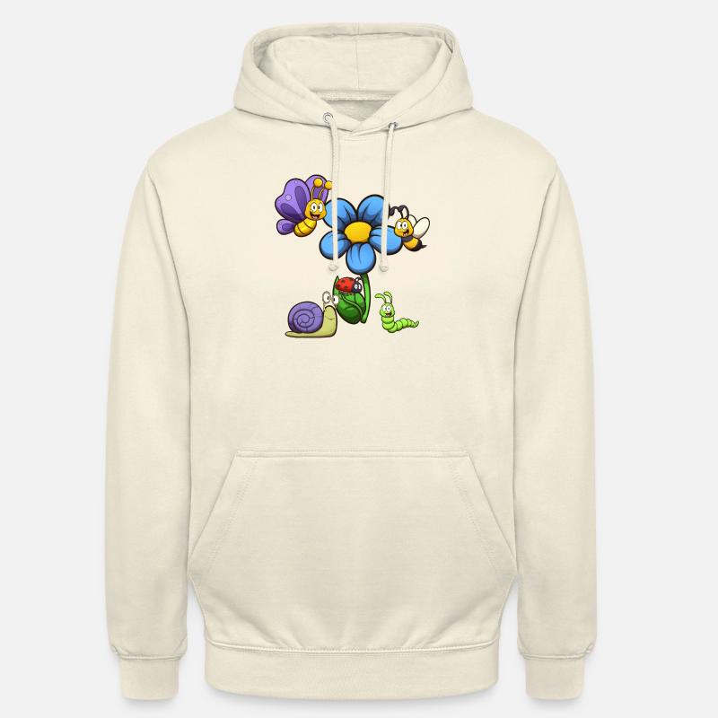 Insectes de dessins animés mignons - Sweat-shirt à capuche unisexe - vanille
