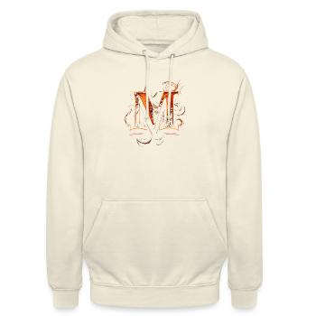 M Initial letter - Unisex Hoodie - vanilla - Front - Alina (178cm) & Michal (187cm)
