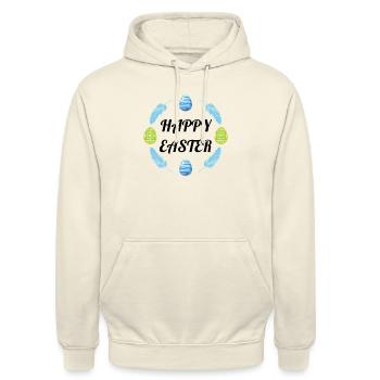 Happy Easter Easter Egg - Unisex Hoodie - vanilla - Front - Alina (178cm) & Michal (187cm)