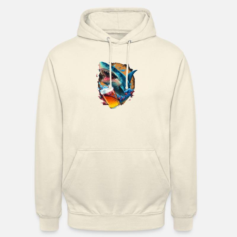 Bier-trinkender Haifisch - Unisex Hoodie - Vanille-Milchshake