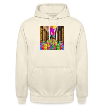 Haribbo Castle Gummibären Burg - Unisex Hoodie - Vanille-Milchshake - Vorne - Alina (178cm) & Michal (187cm)