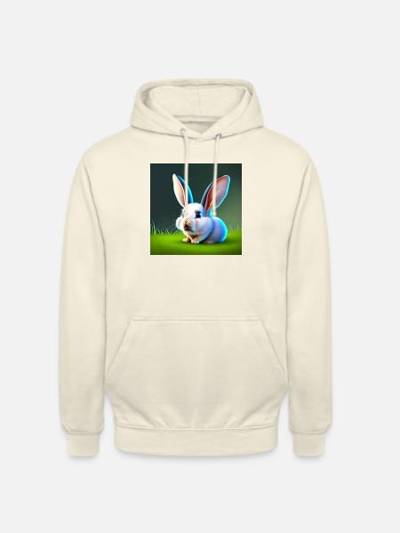 Rabbit with Big Ears - Unisex Hoodie - vanilla