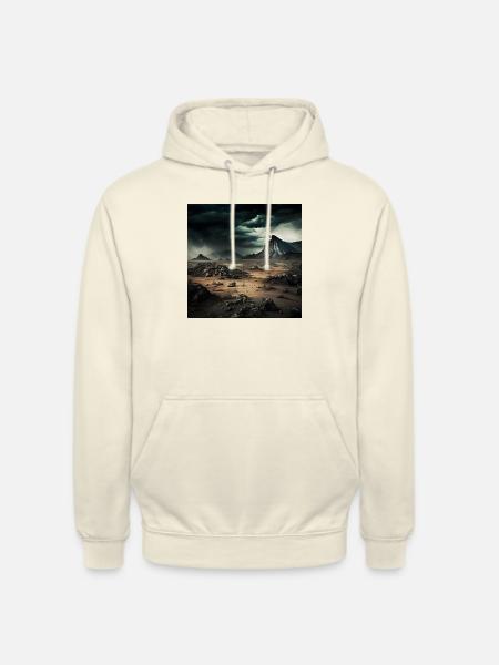 Gloomy Barren Desert Landscape - Unisex Hoodie - vanilla
