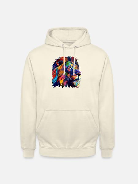 Löwenkopf Ölgemälde Geschenk - Unisex Hoodie - Vanille-Milchshake