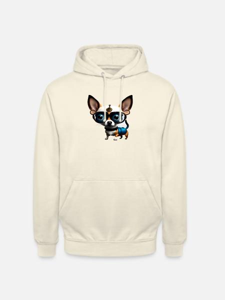 Steampunk Chihuahua - Unisex Hoodie - vanilla