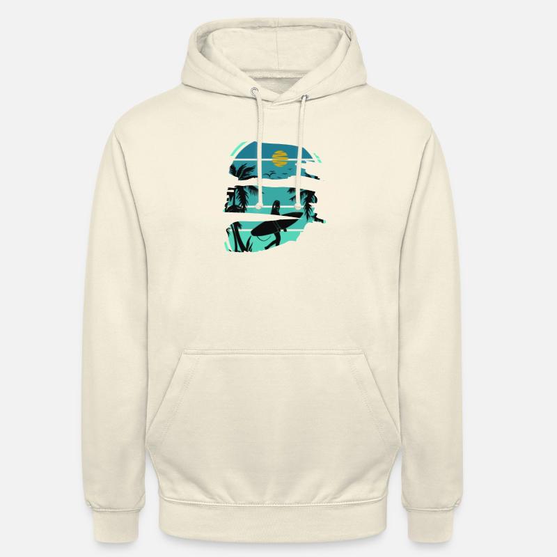 Mood été plage surf - Sweat-shirt à capuche unisexe - vanille