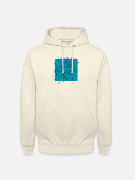 Face line blue - Unisex Hoodie - vanilla