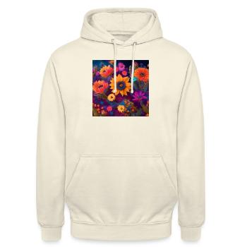 Amazing group of magic flowers - Unisex Hoodie - vanilla - Front - Alina (178cm) & Michal (187cm)