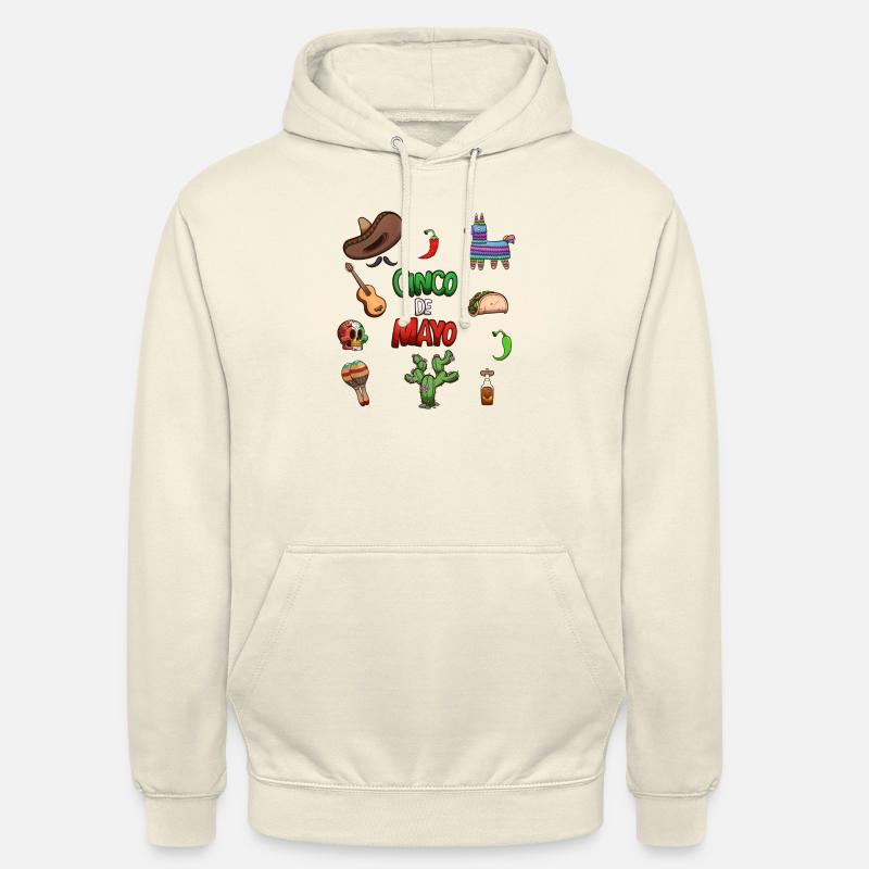 Cinco De Mayo Cartoon Elemente - Unisex Hoodie - Vanille-Milchshake
