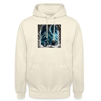 Dark soul art - Unisex Hoodie - Vanille-Milchshake - Vorne - Alina (178cm) & Michal (187cm)