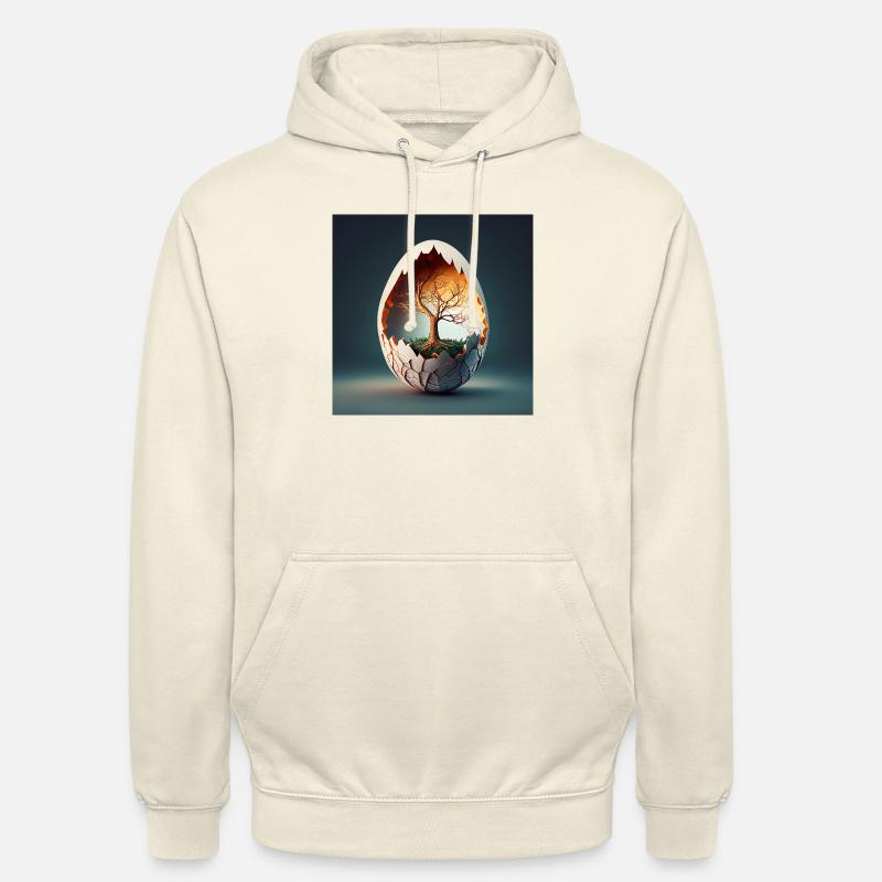 Arbre dans l’œuf - Sweat-shirt à capuche unisexe - vanille