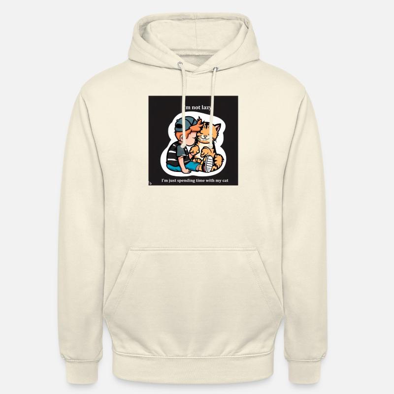 spending time with cat - Unisex Hoodie - Vanille-Milchshake