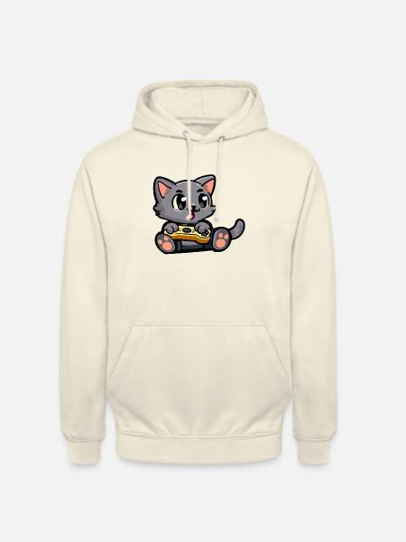 Chat de jeu mignon - Sweat-shirt à capuche unisexe - vanille