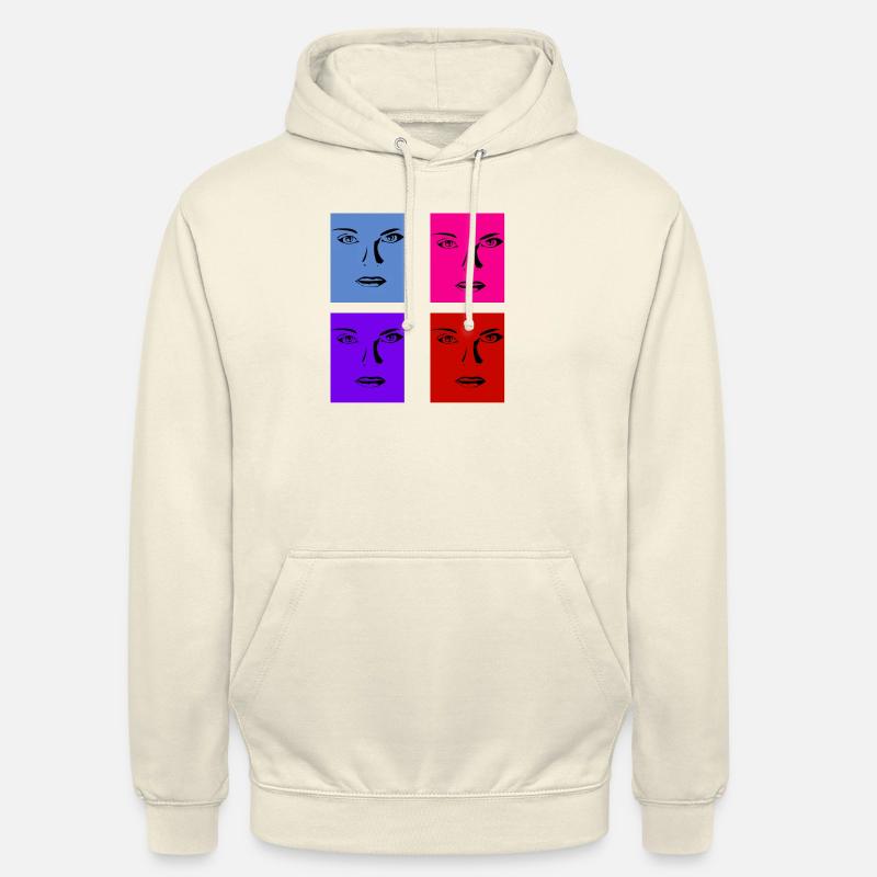 Lignes de visages rétro - Sweat-shirt à capuche unisexe - vanille
