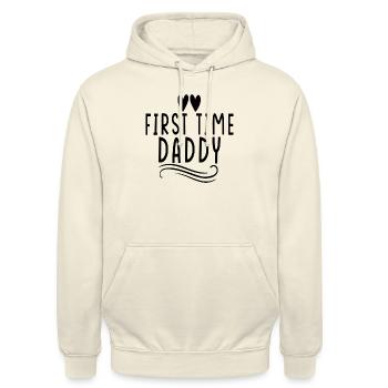 First Time Daddy - Unisex Hoodie - vanilla - Front - Alina (178cm) & Michal (187cm)