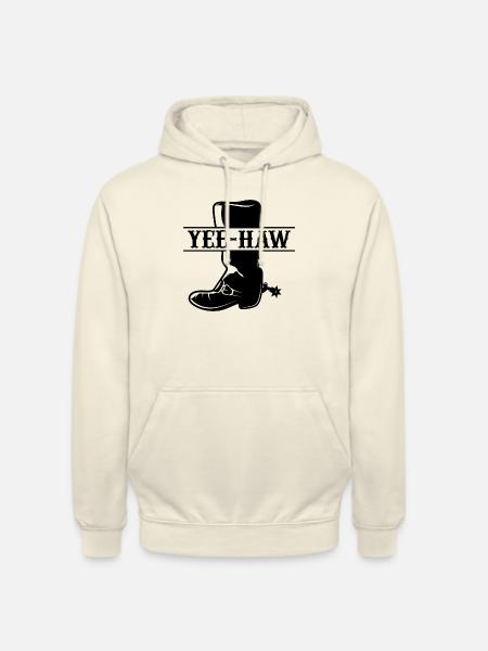 Yee - Haw Cowboy Boots - Unisex Hoodie - vanilla