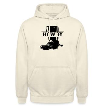 Howdy Cowboy Boots - Unisex Hoodie - vanilla - Front - Alina (178cm) & Michal (187cm)