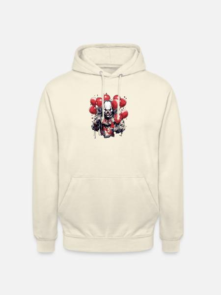 Diaboliczny klaun - przerażający projekt - Bluza z kapturem typu unisex - shake waniliowy