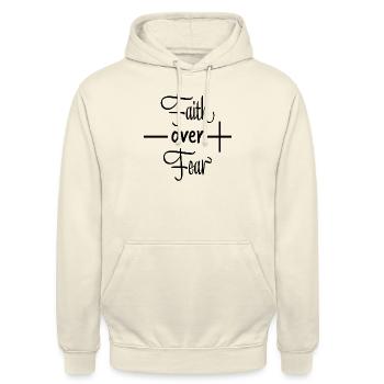 Faith Over Fear - Unisex Hoodie - Vanille-Milchshake - Vorne - Alina (178cm) & Michal (187cm)