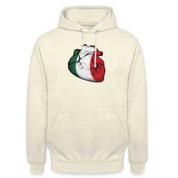 Italian Heart - Unisex Hoodie - Vanille-Milchshake - Vorne - Alina (178cm) & Michal (187cm)