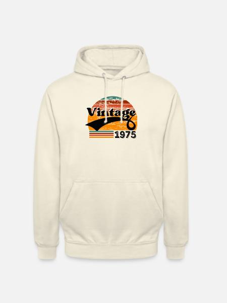 Årgang 1975 - Hættetrøje unisex - vaniljemilkshake