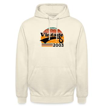 Jahrgang 2003 - Unisex Hoodie - Vanille-Milchshake - Vorne - Alina (178cm) & Michal (187cm)