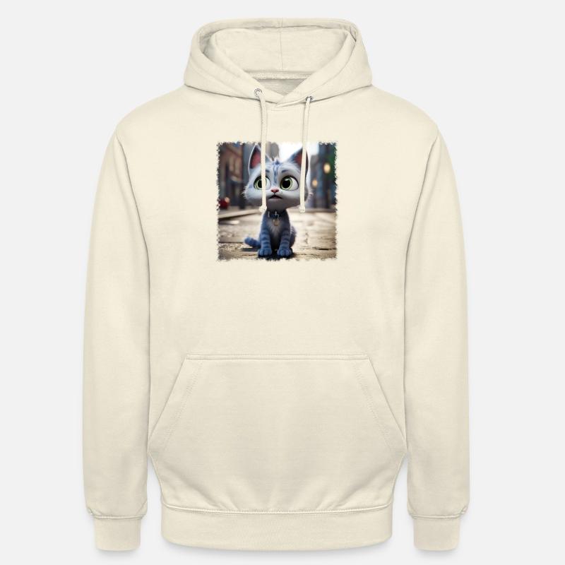 chat mignon - Sweat-shirt à capuche unisexe - vanille
