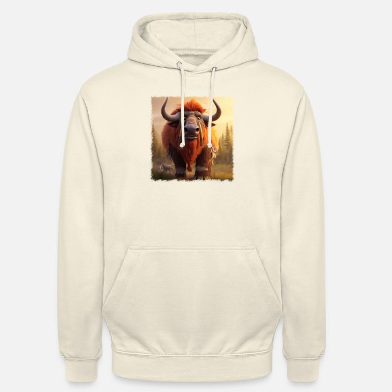 Bison cool - Sweat-shirt à capuche unisexe - vanille