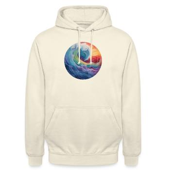 Wellen - Unisex Hoodie - Vanille-Milchshake - Vorne - Alina (178cm) & Michal (187cm)