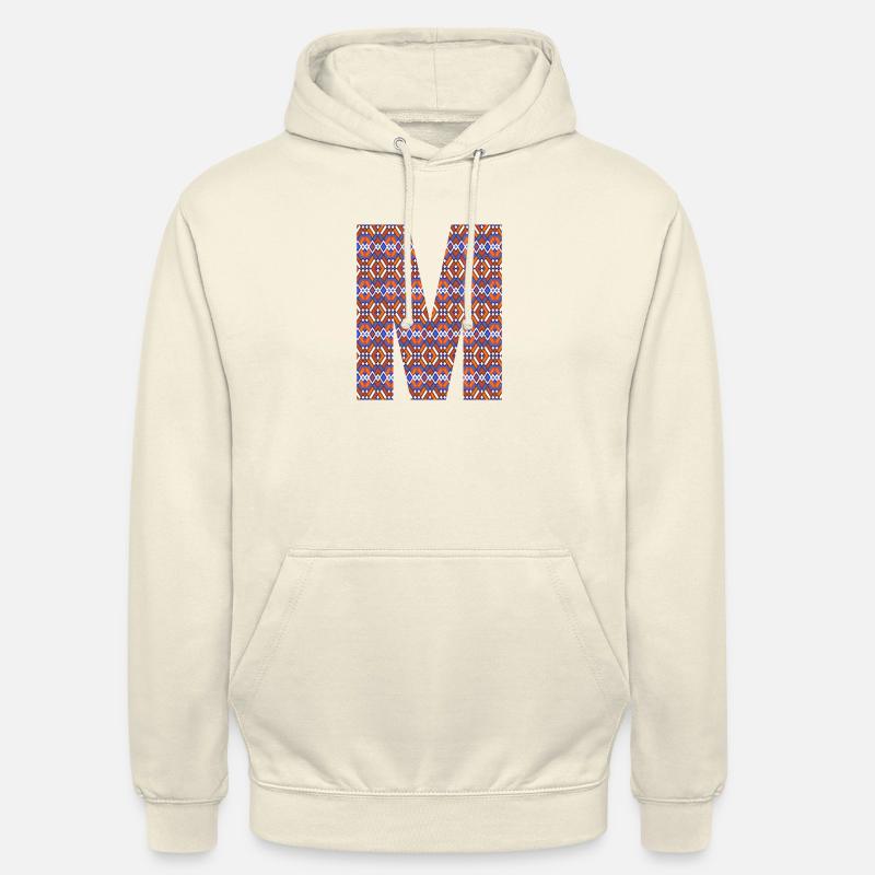 Monogram Letter M- geometric pattern - Unisex Hoodie - vanilla