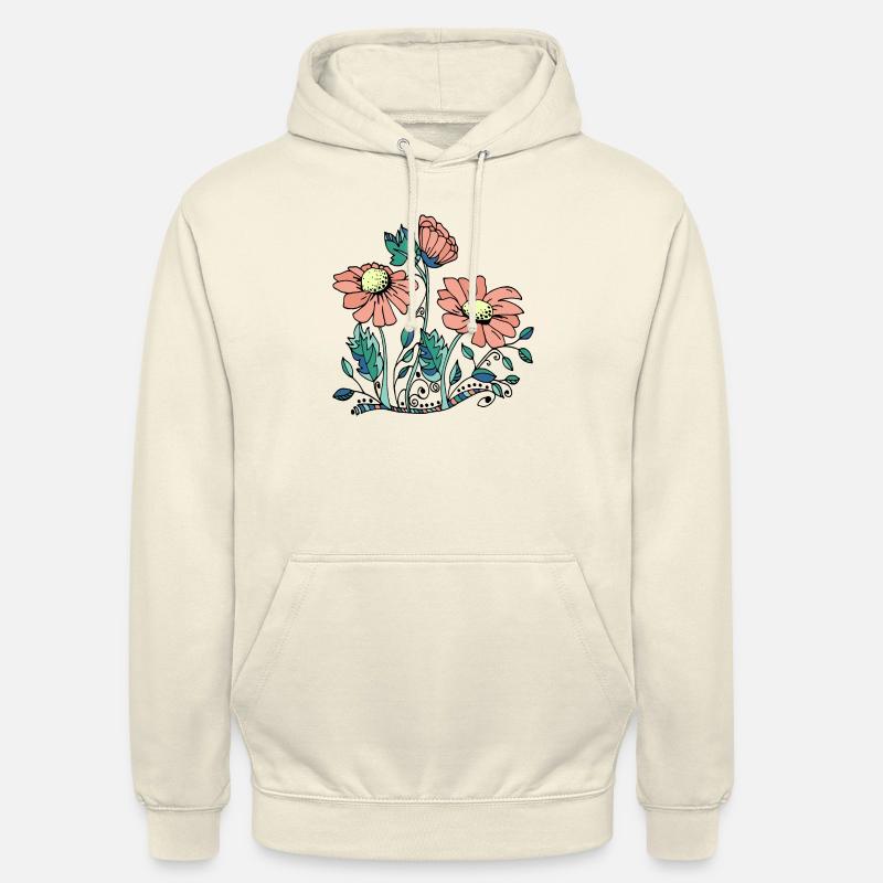 Fleur - Sweat-shirt à capuche unisexe - vanille