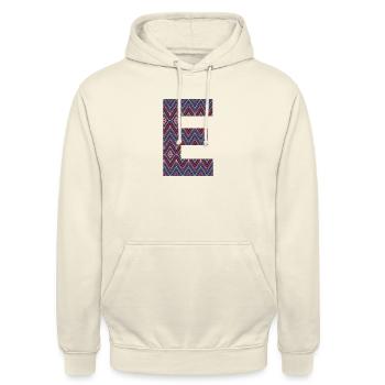 Monogramm Buchstabe E- boho buntes Design - Unisex Hoodie - Vanille-Milchshake - Vorne - Alina (178cm) & Michal (187cm)