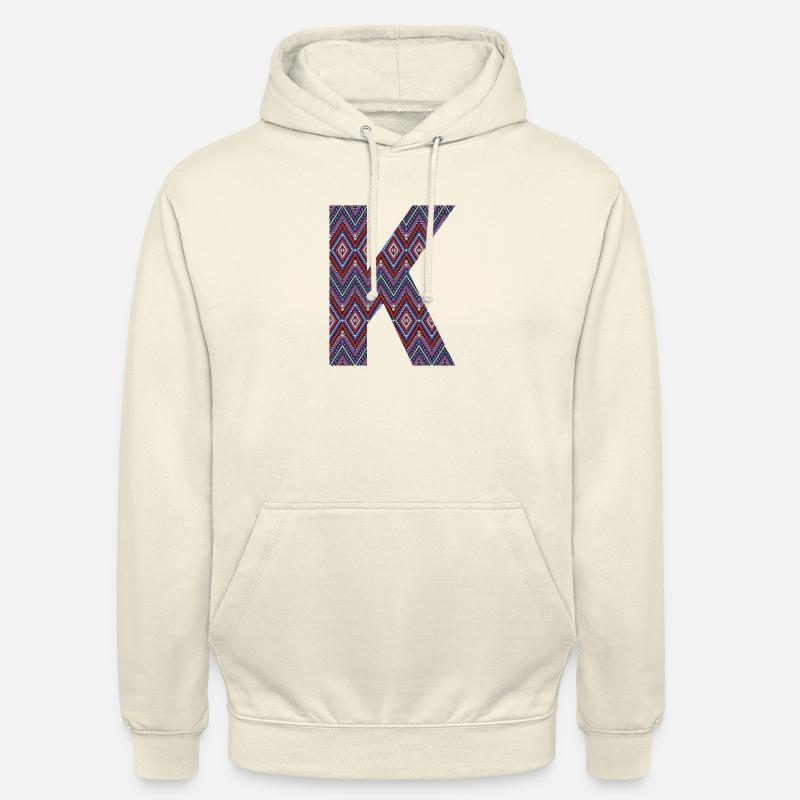 Monogram Letter K- geometric pattern - Unisex Hoodie - vanilla