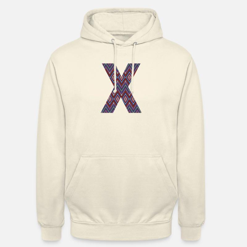 Monogram Letter X- geometric pattern - Unisex Hoodie - vanilla