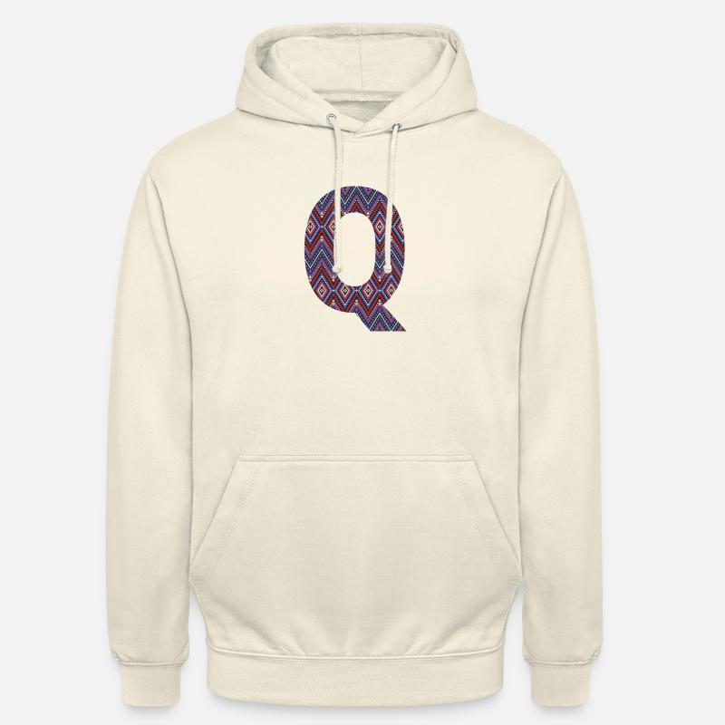 Monogramm Buchstabe Q - geometrisches Muster - Unisex Hoodie - Vanille-Milchshake